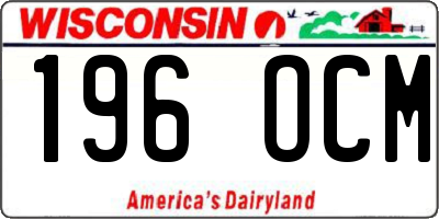 WI license plate 196OCM
