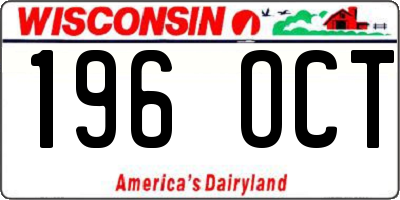 WI license plate 196OCT