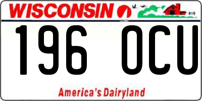 WI license plate 196OCU