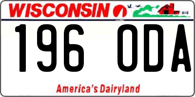 WI license plate 196ODA