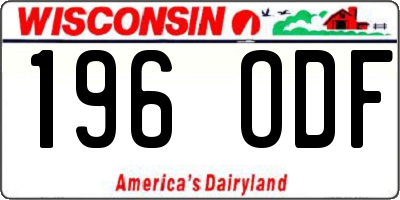 WI license plate 196ODF