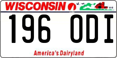 WI license plate 196ODI