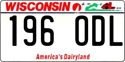 WI license plate 196ODL