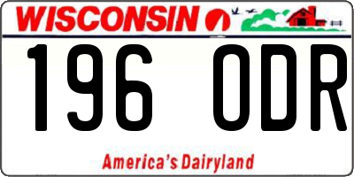 WI license plate 196ODR