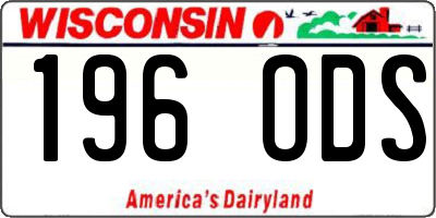 WI license plate 196ODS