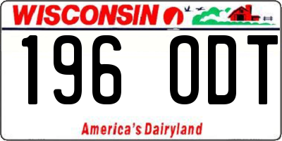 WI license plate 196ODT