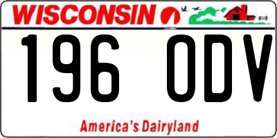 WI license plate 196ODV