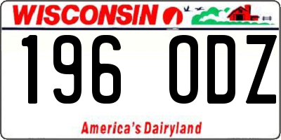 WI license plate 196ODZ
