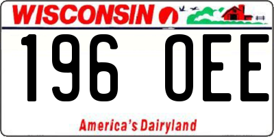 WI license plate 196OEE