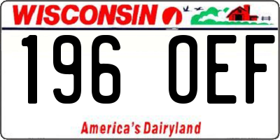 WI license plate 196OEF