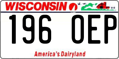 WI license plate 196OEP