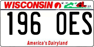 WI license plate 196OES