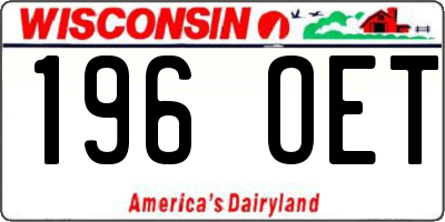 WI license plate 196OET
