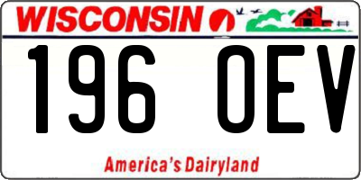 WI license plate 196OEV