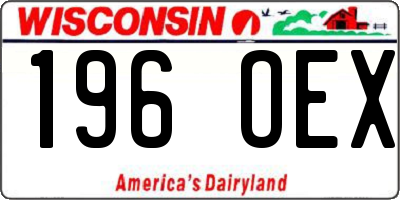 WI license plate 196OEX
