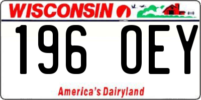 WI license plate 196OEY