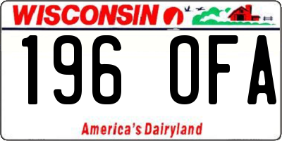 WI license plate 196OFA