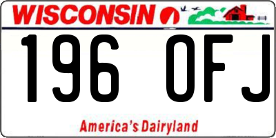 WI license plate 196OFJ