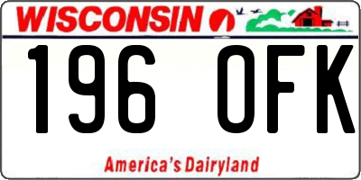 WI license plate 196OFK