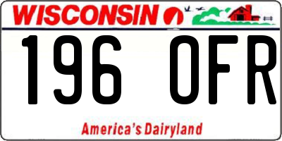 WI license plate 196OFR