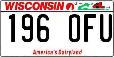 WI license plate 196OFU