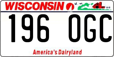 WI license plate 196OGC