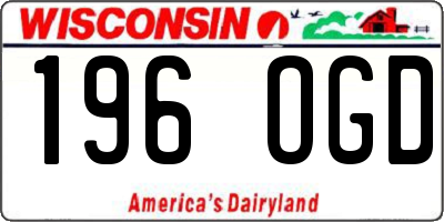WI license plate 196OGD