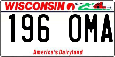 WI license plate 196OMA