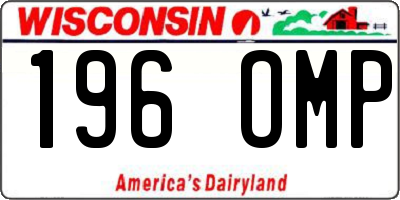 WI license plate 196OMP