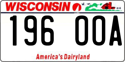 WI license plate 196OOA