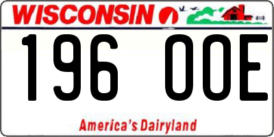 WI license plate 196OOE