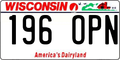 WI license plate 196OPN