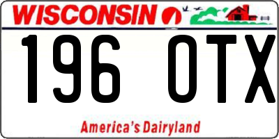 WI license plate 196OTX