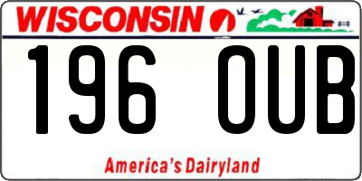 WI license plate 196OUB