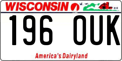 WI license plate 196OUK