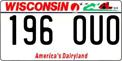 WI license plate 196OUO