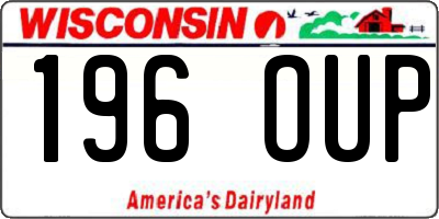 WI license plate 196OUP