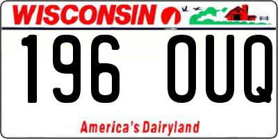 WI license plate 196OUQ