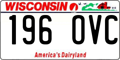 WI license plate 196OVC