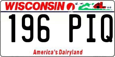 WI license plate 196PIQ