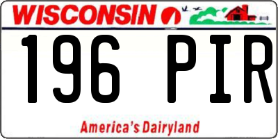 WI license plate 196PIR