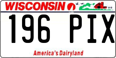 WI license plate 196PIX