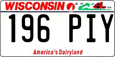 WI license plate 196PIY