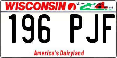 WI license plate 196PJF