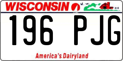 WI license plate 196PJG