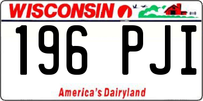 WI license plate 196PJI