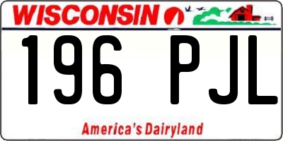 WI license plate 196PJL
