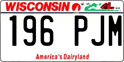 WI license plate 196PJM
