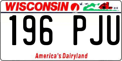 WI license plate 196PJU