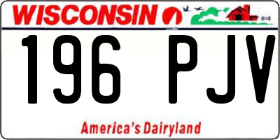 WI license plate 196PJV